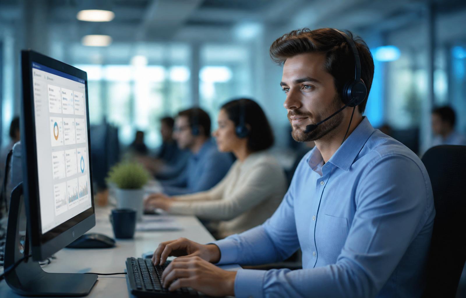Equipe de Help Desk da Global Source atendendo provedores de internet